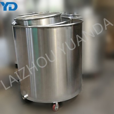 Movable stainless steel mixing tank with handle and wheels