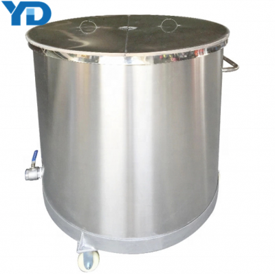 1000L stainless steel mixing tank with handle and wheels